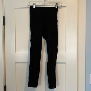 Black Lululemon Leggings with Mesh Detail